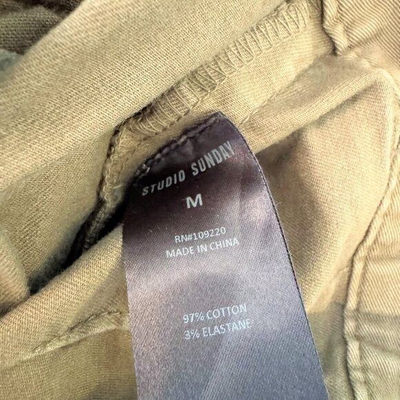 Studio Sunday Cotton Twill Cargo Pant in Army Green, Size Medium - Picture 6 of 6